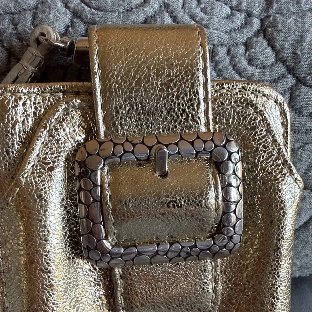 Brighton Gold Phone Holster with Textured Buckle